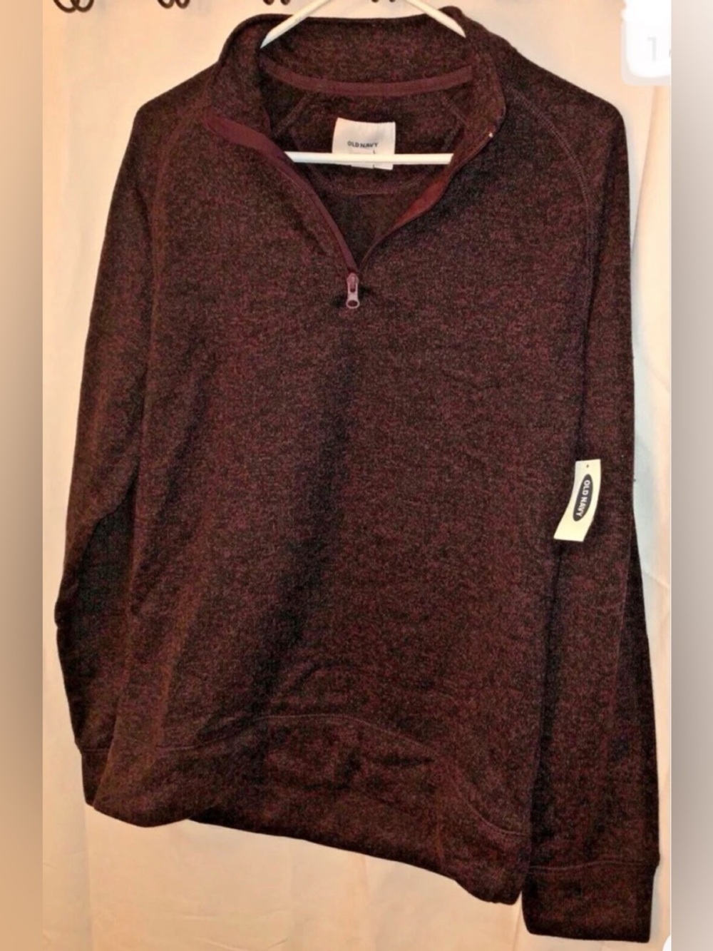 Mens Old Navy Maroon Pullover Sweatshirt Half Zipper Size M NWT
